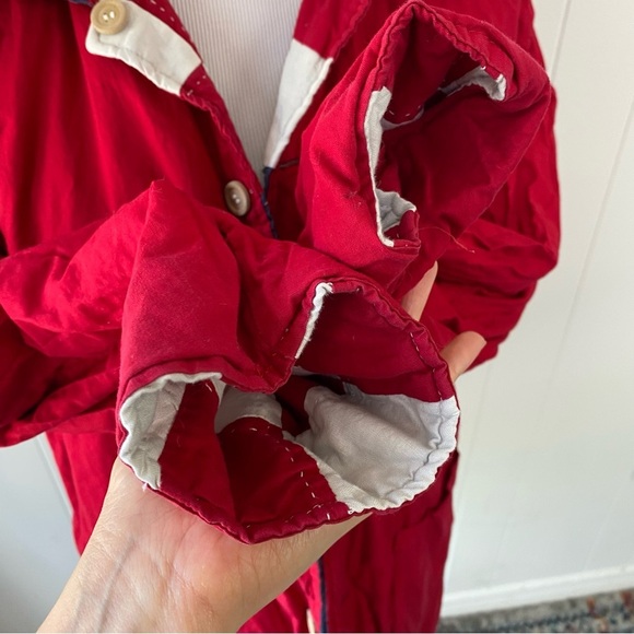 Women’s M Americana Patchwork Cabin Sky Quilted Reversible Button Jacket Red - Picture 15 of 16